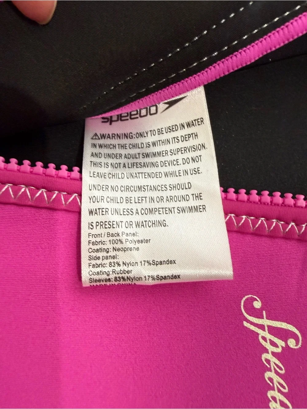 Speedo Girls' Magenta Short Sleeve Neoprene Swim Romper size 4t